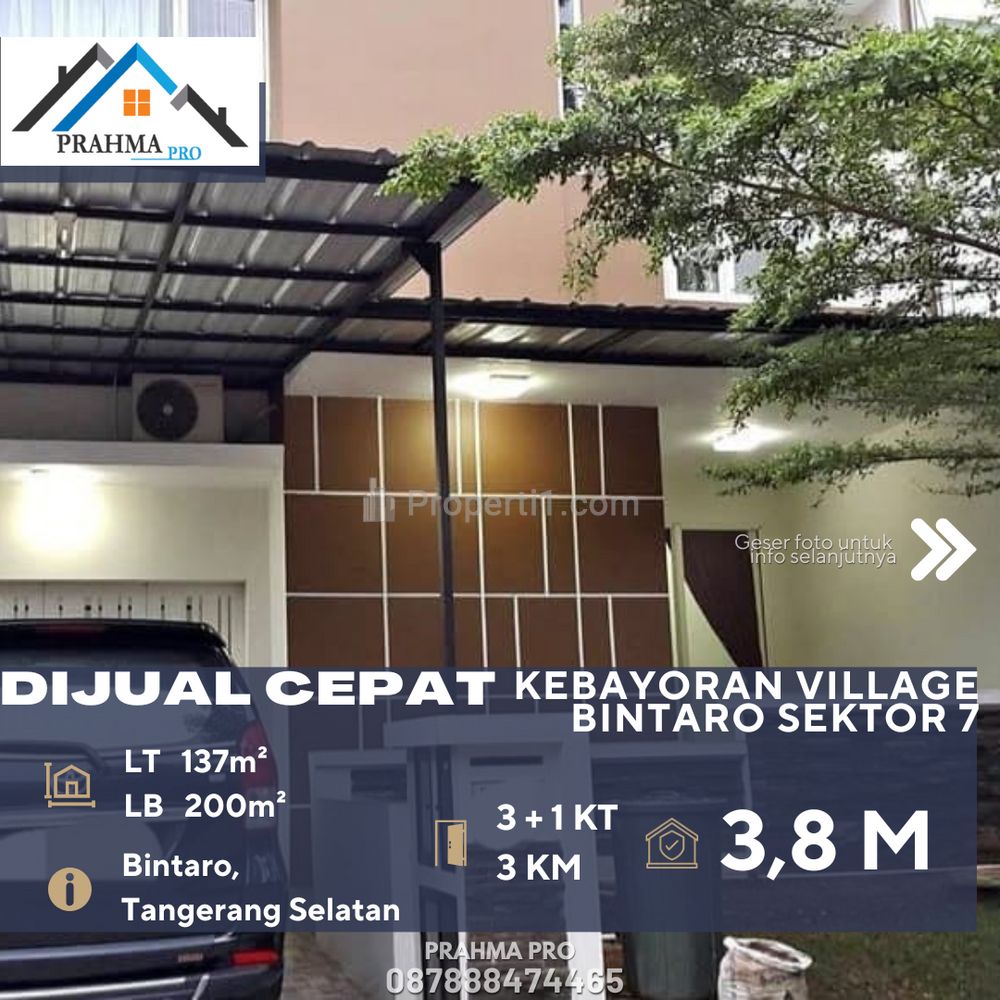 Dijual Rumah Nyaman Siap Huni di Kawasan Prestius Bintaro Tangsel Lokasi Sangat Strategis