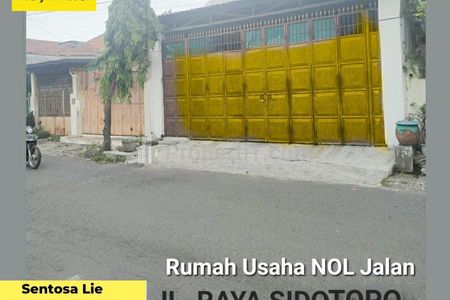 Dijual Rumah 225 m2 Usaha Nol Jalan Raya Sidotopo - Simokerto - Kapasan - Pasar Atom - Kenjeran - Surabaya