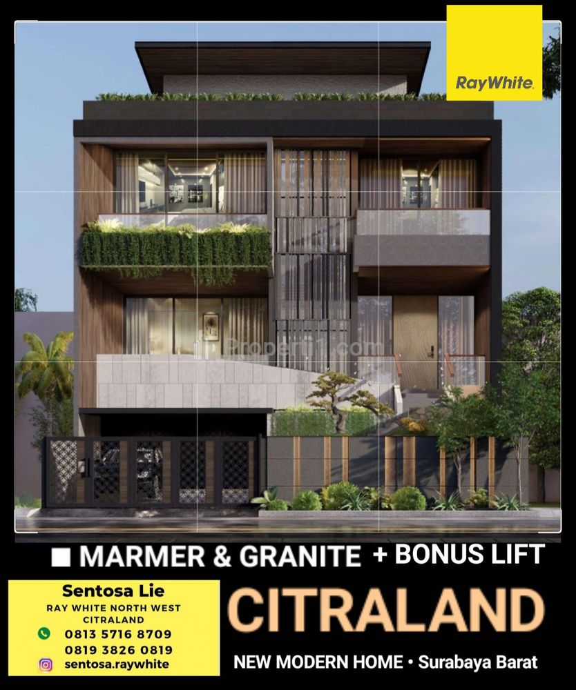 Dijual Rumah Baru Citraland Golf Avenue - Bukit Golf Surabaya Exclusive Private Lift Area Pakuwon Indah, Graha Family, Dian Istana, Pakuwon Mall