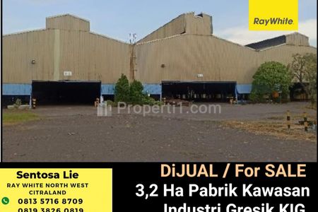 Dijual Pabrik K I G Kawasan Industri Gresik Jatim LT 3,2 ha Ex Pabrik Besi Beton