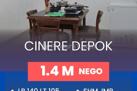 Jual Rumah di Cinere Depok Cakep Siap Huni Dekat ke Pintu Tol Limo