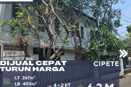 Dijual Rumah Lama Harus Renov Posisi Hoek di Cipete Jakarta Selatan