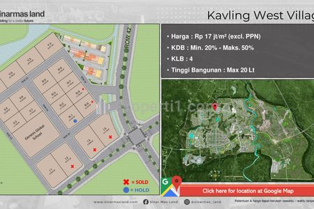 Dijual Kavling Komersial Kawasan Pusat Bisnis di BSD City Tangerang