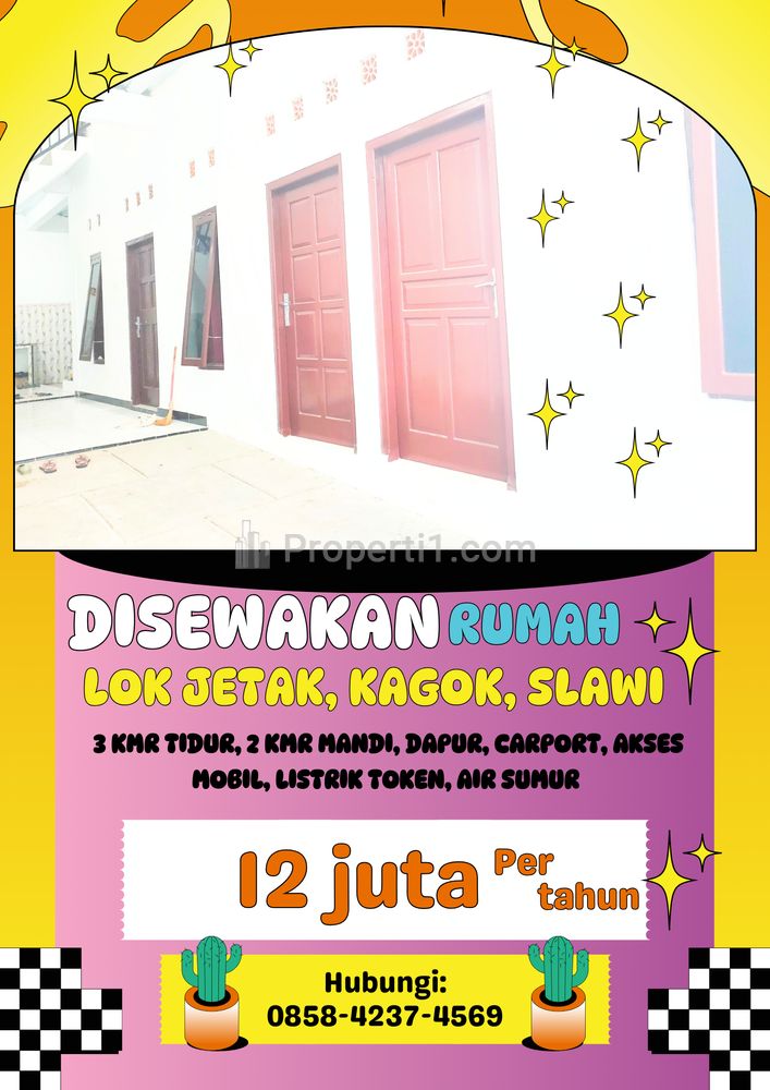 Rumah Disewakan di Jetak, Kagok, Slawi, Tegal Tipe 3 Kamar Tidur