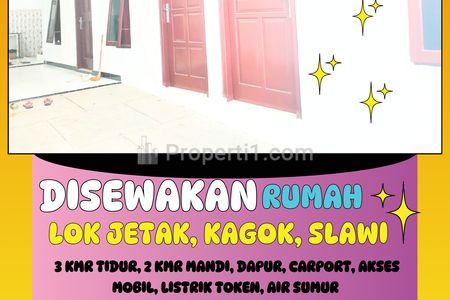 Rumah Disewakan di Jetak, Kagok, Slawi, Tegal Tipe 3 Kamar Tidur