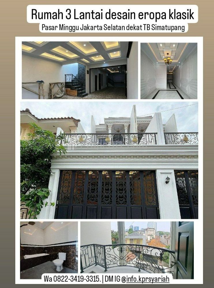Dijual Rumah 3 Lantai Dekat TB Simatupang, Pasar Minggu, Jakarta Selatan