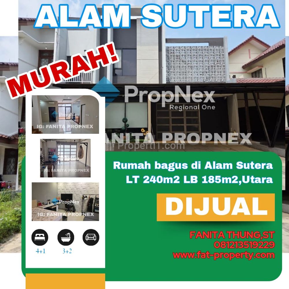 Jual MURAH! Rumah di Alam Sutera Tangerang - 4+1 Kamar Furnished Bagus