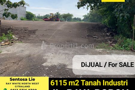 Dijual Tanah Industri 6115 m2 di Jalan Raya Boboh, Menganti, Gresik, Jawa Timur Plus Lengkap Izin - Kondisi Sudah Urug - Akses Truk Kontainer