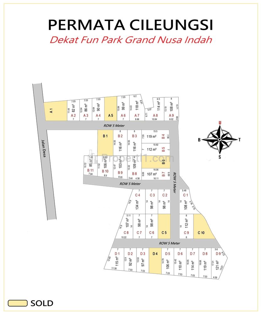 Jual Tanah Kavling 160m2 di Cileungsi Bogor Harga 170 Jutaan