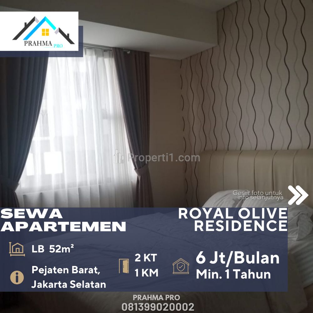 Disewakan Apartemen Royal Olive Residence 2BR di Pejaten Jakarta Selatan