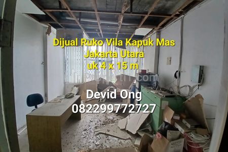 Dijual Ruko Villa Kapuk Mas 3 Lantai di Jakarta Utara
