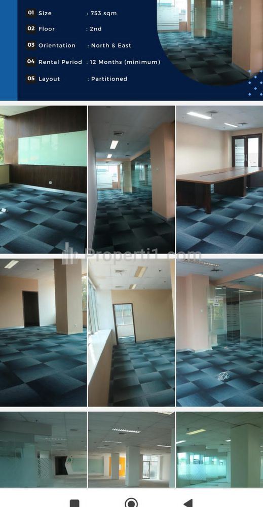 Sewa Ruang Kantor Siap Huni Unfurnish Luas 900 m2 di Wisma Prima, Tendean, Dekat Wijaya, Gunawarman, Suryo, Senopati, Mampang, Jakarta Selatan