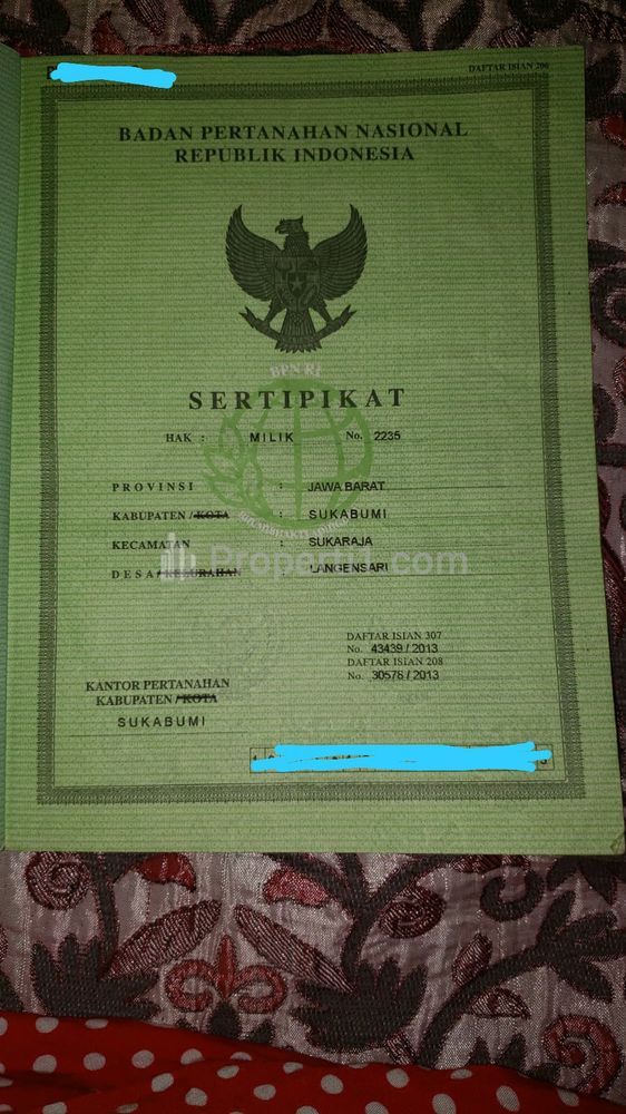 Dijual Tanah 1,3 M Surat Lengkap di Sukaraja, Sukabumi, Jawa Barat