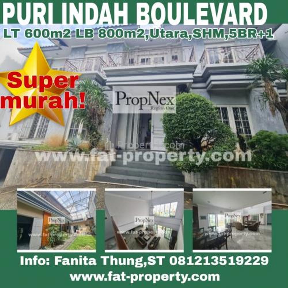 Jual TURUN HARGA! Rumah Komersil di Puri Indah Boulevard Sederetan Pasar Puri Jakarta Barat - 5 Kamar Furnished SUPER MURAH!