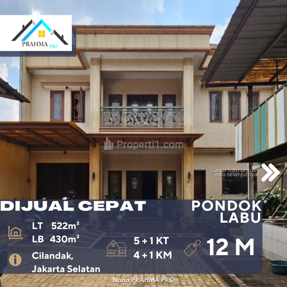 Dijual Rumah Tinggal dan Workshop Kondisi Terawat Akses Mudah Bebas Banjir Lokasi Strategis di Cilandak Jakarta Selatan