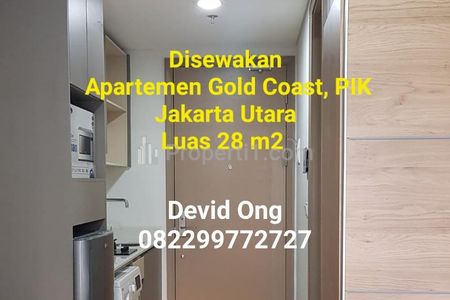 Sewa Apartemen Gold Coast PIK Studio Full Furnished di Jakarta Utara