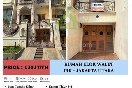 Disewakan Rumah Walet Elok, PIK - Jakarta Utara