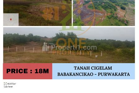 Dijual Tanah di Cigelam, Babakancikao, Purwakarta - Jawa Barat