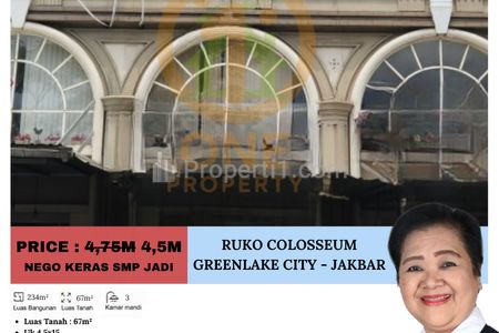 Dijual Ruko Colosseum, Green Lake City - Jakarta Barat