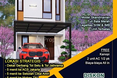 Jual Rumah Inden Tipe Minimalis di Cluster Setu, Cipayung, Jakarta Timur