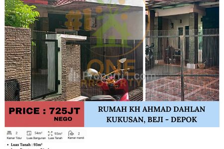 Dijual Rumah KH Ahmad Dahlan, Kukusan, Beji - Depok