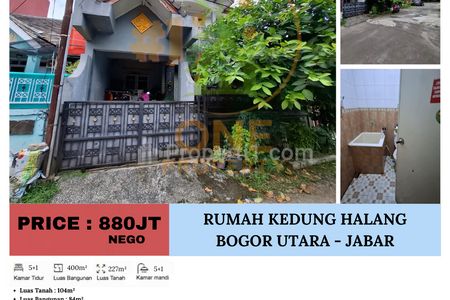 Dijual Rumah di Kedung Halang, Bogor Utara, Kota Bogor - Jawa Barat