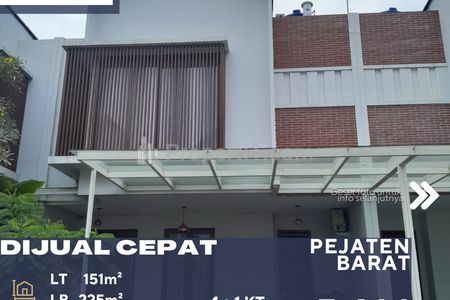 Dijual Rumah Dalam Cluster Exclusive Lokasi Strategis dan Bebas Banjir di Pejaten Barat Jakarta Selatan