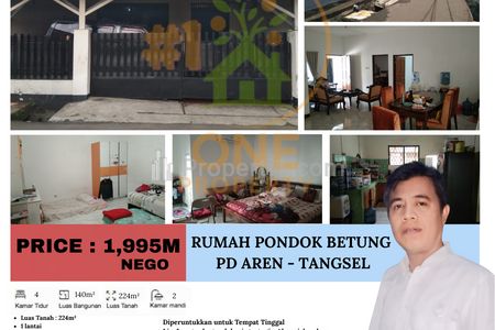 Dijual Rumah Pondok Betung, Pondok Aren, Tangerang Selatan