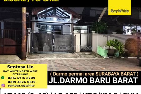 Dijual Rumah Darmo Permai Area Darmo Baru Barat - Sukomanunggal Surabaya, Dekat Kupang Indah, HR Muhammad, Akses Tol Satelit