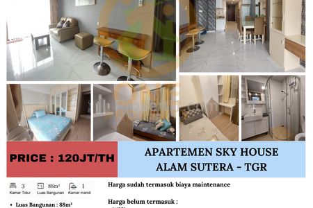Disewakan Apartemen Sky House, Alam Sutera, BSD