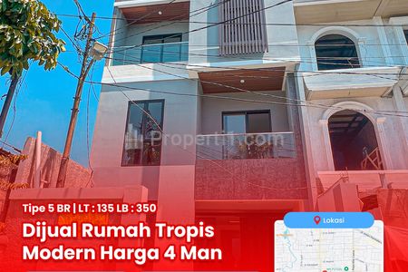 Jual Rumah Harga 4Man Konsep Tropis Modern di Kebayoran Lama
