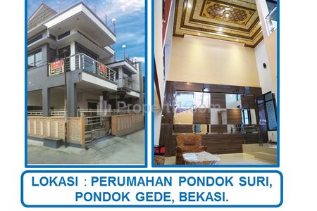 Jual Cepat Harga Spesial Rumah 3 Lantai Minimalis Modern di Jl. Raya Hankam, Perumahan Pondok Suri, Pondok Gede, Bekasi.