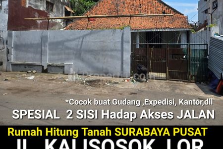 Dijual Rumah Usaha Gudang Jalan Kalisosok Lor - Krembangan Surabaya, Dekat Jembatan Merah, Rajawali, Bubutan, Kalimas, Perak
