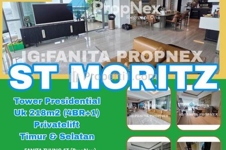 Jual Apartemen ST. MORITZ 4BR Full Furnish Mewah - Tower Presidential Super Murah! Super Lux!