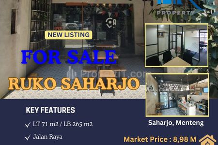 Dijual Ruko Cocok untuk Perkantoran di Jalan Saharjo Menteng Setia Budi Jakarta Selatan