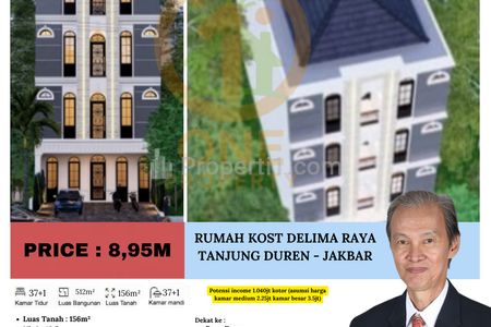 Dijual Rumah Kost Delima Raya, Tanjung Duren - Jakarta Barat
