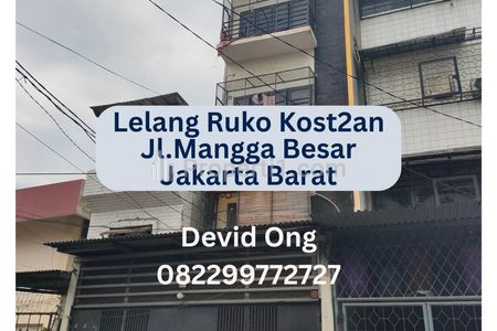 Dijual Ruko Kost-kostan MURAH Ada 25 Kamar dI Mangga Besar, Jakarta Barat