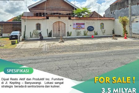 Jual Tempat Usaha Resto Aktif Langsung Running di Jl. Kepiting, Banyuwangi, Jawa Timur