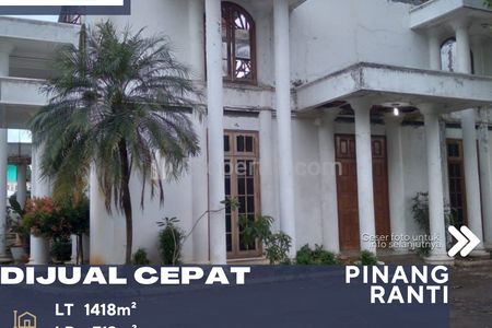 Dijual Rumah Modern Minimalis dengan Halaman Luas di Pinang Ranti Jakarta Timur
