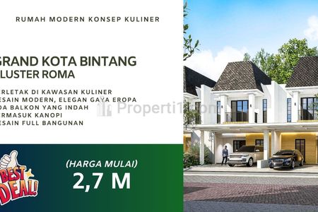 Dijual Rumah Grand Kota Bintang Bekasi dengan Konsep Kuliner Harga 2 Milyaran