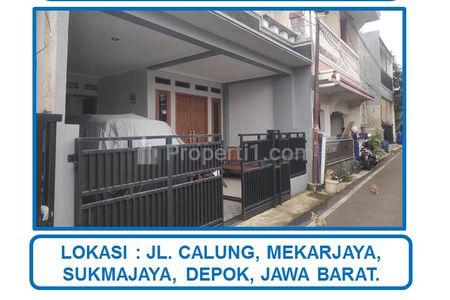 Jual Cepat Harga Spesial Rumah 1,5 Lantai di Jl. Calung, Perumnas Depok 2, Mekarjaya, Sukmajaya, Depok