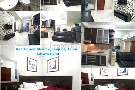 Jual Apartemen 2 Kamar Furnished Dekat Mall Central Park, Jakarta Barat - di Mediterania Garden 2 Residences