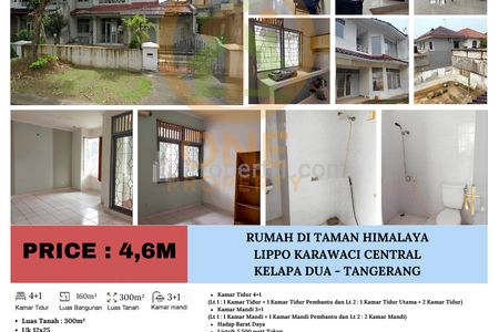 Dijual Rumah di Taman Himalaya, Lippo Karawaci Central, Kelapa Dua, Kab. Tangerang, Banten