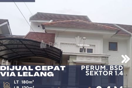 Dijual Rumah Via Lelang di Perum. BSD Sektor 1.4 Serpong Tangerang Selatan