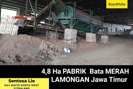 Dijual 4,8 Ha Pabrik Bata Merah di Raya Sukobendu - Mantup - Lamongan - Jatim - Lengkap Izin - Mess Karyawan