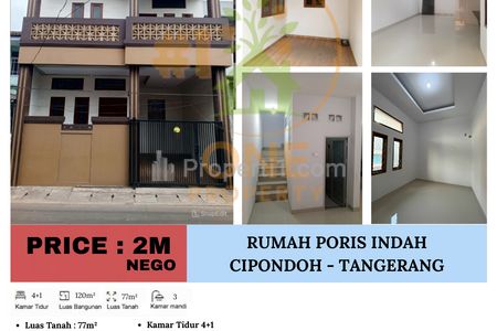 Dijual Rumah di Poris Indah, Cipondoh - Tangerang