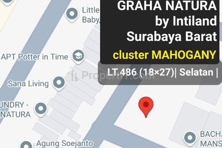 Jual Murah Tanah Kavling 486m2 di Perumahan Graha Natura By Intiland Cluster Mahogany, Lokasi Terdepan, Strategis, Dekat Gwalk Citraland, Alam Galaxy