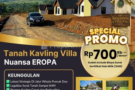 Jual Tanah Kavling Villa Nuansa Eropa Udara Sejuk Harga Terjangkau di Sukamakmur Bogor