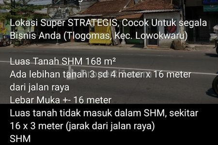 Dijual Tanah Poros Tlogomas Malang