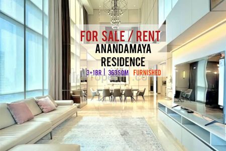 Sewa Apartemen Anandamaya Residence, 4 BR + Study Room 363sqm, Furnished Bagus, Siap Pakai, Direct Owner 